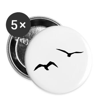 Birds - Buttons large 2.2''/56 mm (5-pack) - white - Front