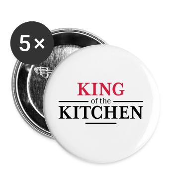 King of the Kitchen - Buttons large 2.2''/56 mm (5-pack) - white - Front