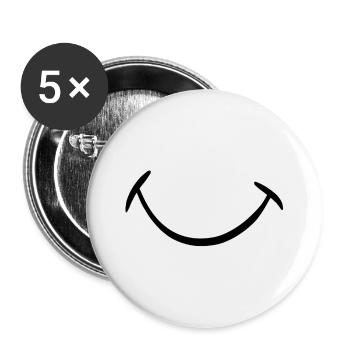 Make a smile - Buttons large 2.2''/56 mm (5-pack) - white - Front