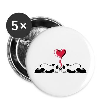 Pandabaers Heart 2 - Lot de 5 grands badges (56 mm) - blanc - Devant