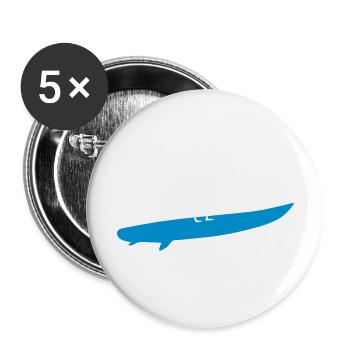Surf silhouette d'oie - Lot de 5 grands badges (56 mm) - blanc - Devant
