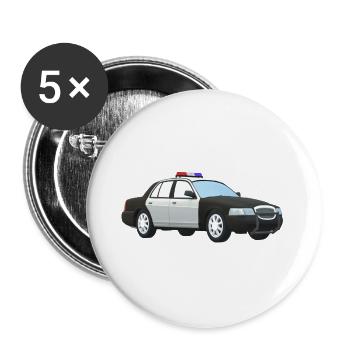 police car - Buttons large 2.2''/56 mm (5-pack) - white - Front