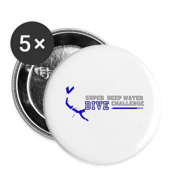 Tauchen - Logo - Buttons groß 56 mm (5er Pack) - Weiß - Vorne