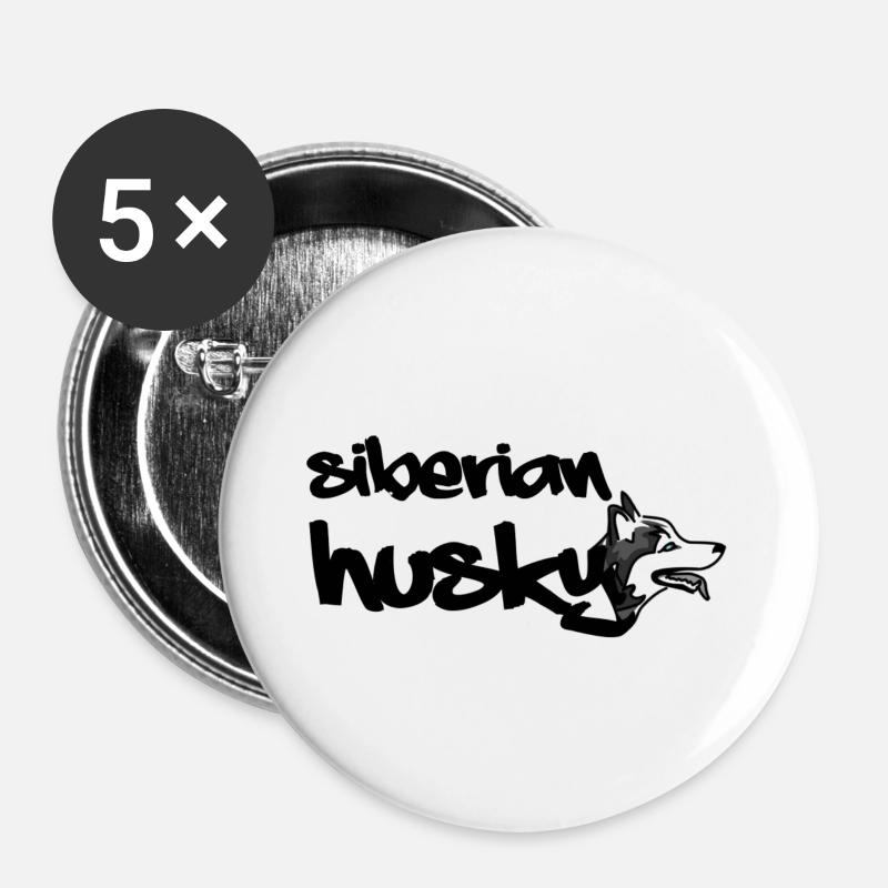 Husky - Buttons groß 56 mm (5er Pack) - Weiß