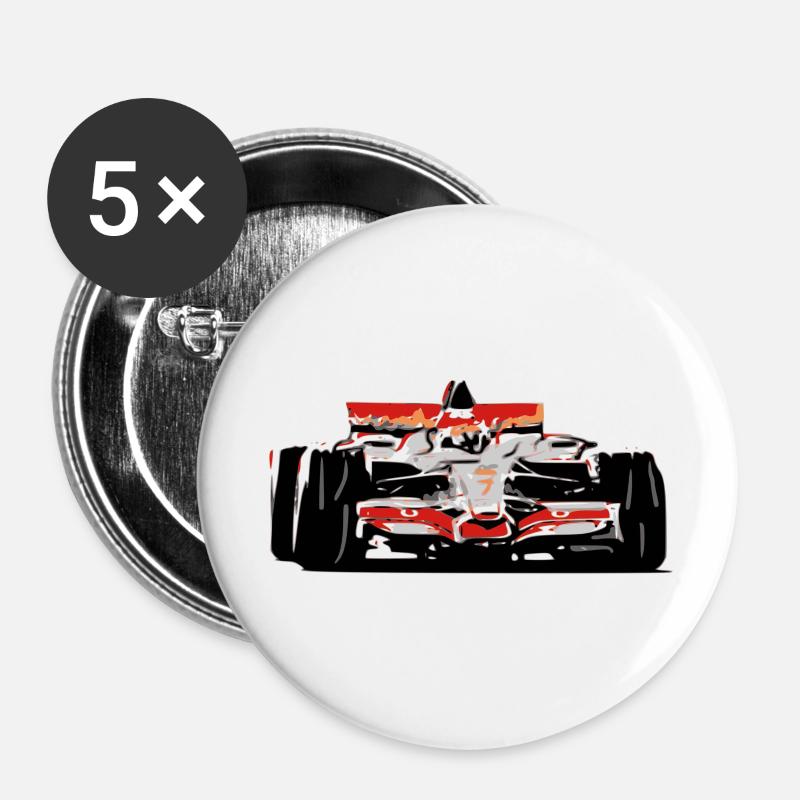 Race car - Buttons large 2.2''/56 mm (5-pack) - white