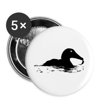 HGWild - Eider duck with crab - Buttons large 2.2''/56 mm (5-pack) - white - Front