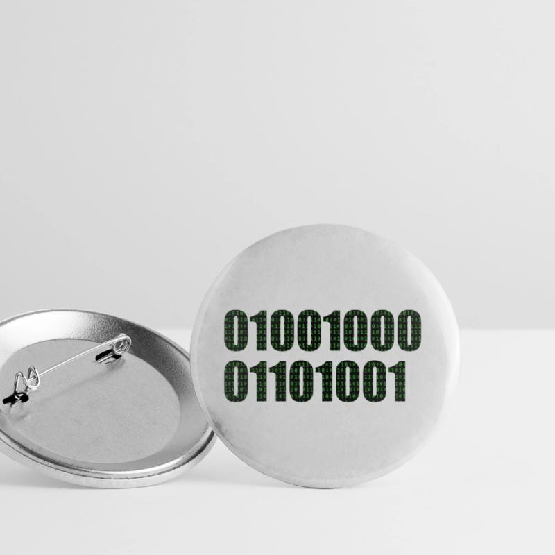Binary code "Hi" Buttons large 2.2''/56 mm (5-pack)