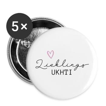 lieblings-ukhti /Islam/Schwestern/Arabisch - Buttons groß 56 mm (5er Pack) - Weiß - Vorne