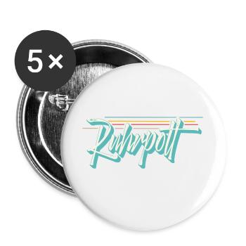 Ruhrpott - Buttons groß 56 mm (5er Pack) - Weiß - Vorne