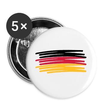 Germany Colors Pen Painted Flag - Buttons large 2.2''/56 mm (5-pack) - white - Front