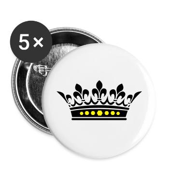 couronne - Lot de 5 grands badges (56 mm) - blanc - Devant