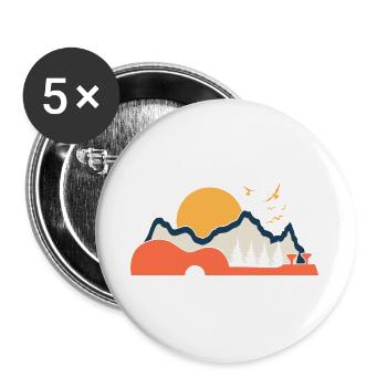 Die Natur Geschenk Ukulele Musiker Hawaii - Buttons groß 56 mm (5er Pack) - Weiß - Vorne
