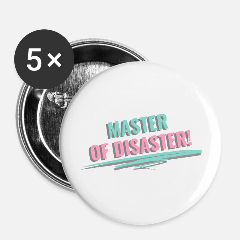 Master of Disaster - Buttons large 2.2''/56 mm (5-pack) - white