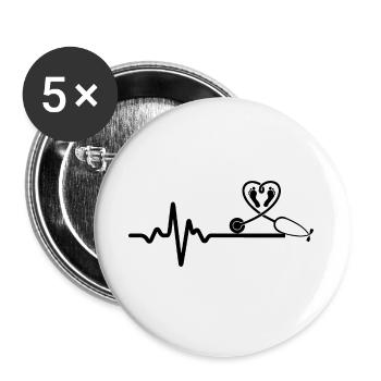 Nurse Nurse Doctor - Buttons large 2.2''/56 mm (5-pack) - white - Front