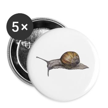 Snails Watercolor Illustration - Buttons large 2.2''/56 mm (5-pack) - white - Front