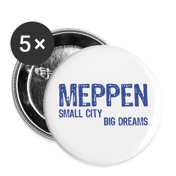 Meppen - Buttons groß 56 mm (5er Pack) - Weiß - Vorne
