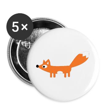 Renard - Lot de 5 grands badges (56 mm) - blanc - Devant