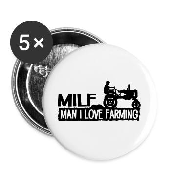 Man I Love Farming - Buttons large 2.2''/56 mm (5-pack) - white - Front
