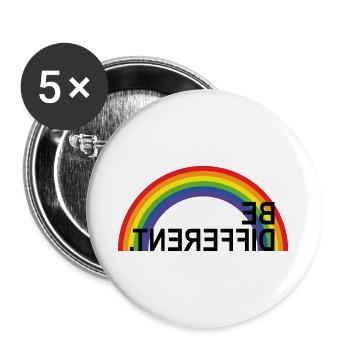 be different rainbow conception arc-en-ciel avec sort - Lot de 5 grands badges (56 mm) - blanc - Devant