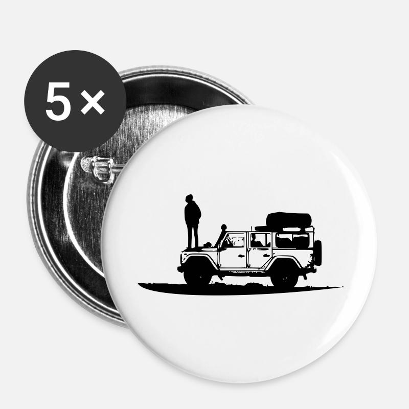 Defender LR - Buttons large 2.2''/56 mm (5-pack) - white