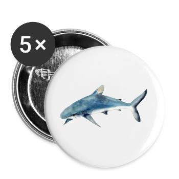 Predator Shark Watercolor Watercolor Shirt - Buttons large 2.2''/56 mm (5-pack) - white - Front