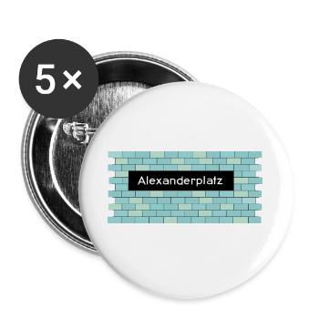 U-Bahnhof Alexanderplatz - Buttons groß 56 mm (5er Pack) - Weiß - Vorne