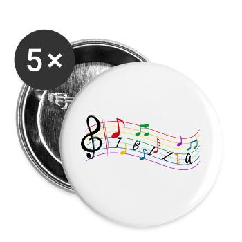 Sheet music ibiza - Sheet music for music. - Buttons large 2.2''/56 mm (5-pack) - white - Front