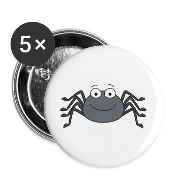 Araignée - Lot de 5 grands badges (56 mm) - blanc - Devant
