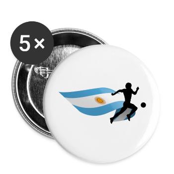 Flagge Argentinien Fußballspieler - Buttons groß 56 mm (5er Pack) - Weiß - Vorne