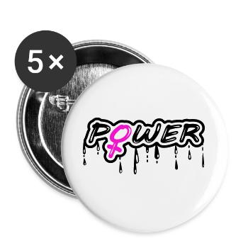 Femme Power Femme Power femme power avec le symbole féminin - Lot de 5 grands badges (56 mm) - blanc - Devant
