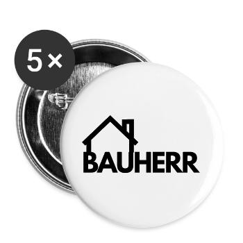 BauHerr - Buttons groß 56 mm (5er Pack) - Weiß - Vorne