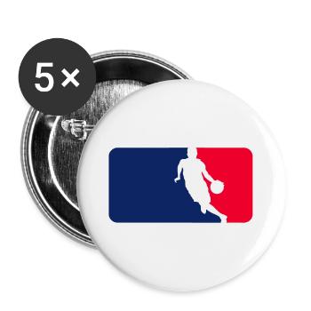 Basketball League - Buttons groß 56 mm (5er Pack) - Weiß - Vorne
