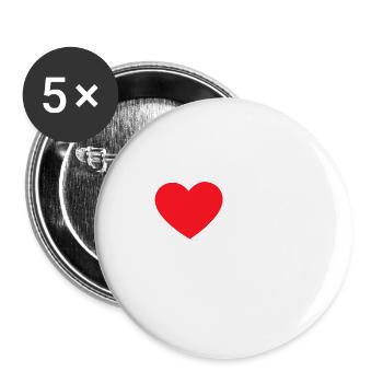 I Heart Hot Mums - Buttons large 2.2''/56 mm (5-pack) - white - Front