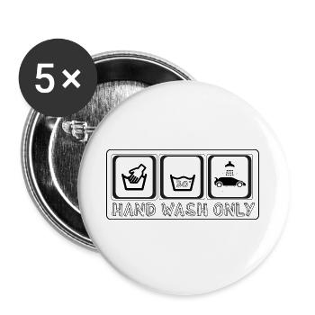 Hand Wash Only ! - Buttons large 2.2''/56 mm (5-pack) - white - Front
