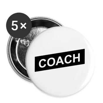 coach black up - Lot de 5 grands badges (56 mm) - blanc - Devant