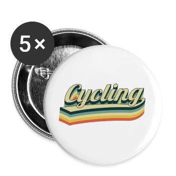 Cycling - Vélo - Lot de 5 grands badges (56 mm) - blanc - Devant