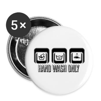 Hand Wash Only ! - Buttons large 2.2''/56 mm (5-pack) - white - Front
