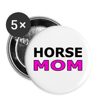 Pferd - Buttons groß 56 mm (5er Pack) - Weiß - Vorne