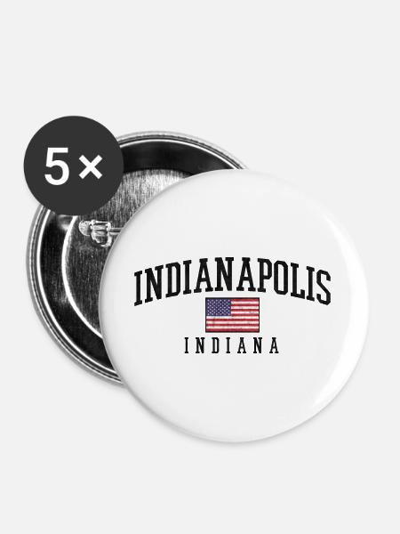 Indy Pride Flaggenlook Indiana - Buttons groß 56 mm (5er Pack) - Weiß