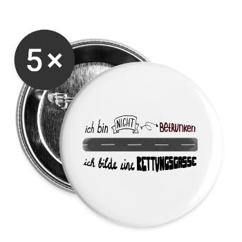 Rettungsgasse - Buttons groß 56 mm (5er Pack) - Weiß - Vorne