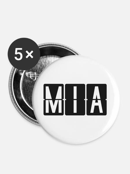 Miami - Buttons groß 56 mm (5er Pack) - Weiß