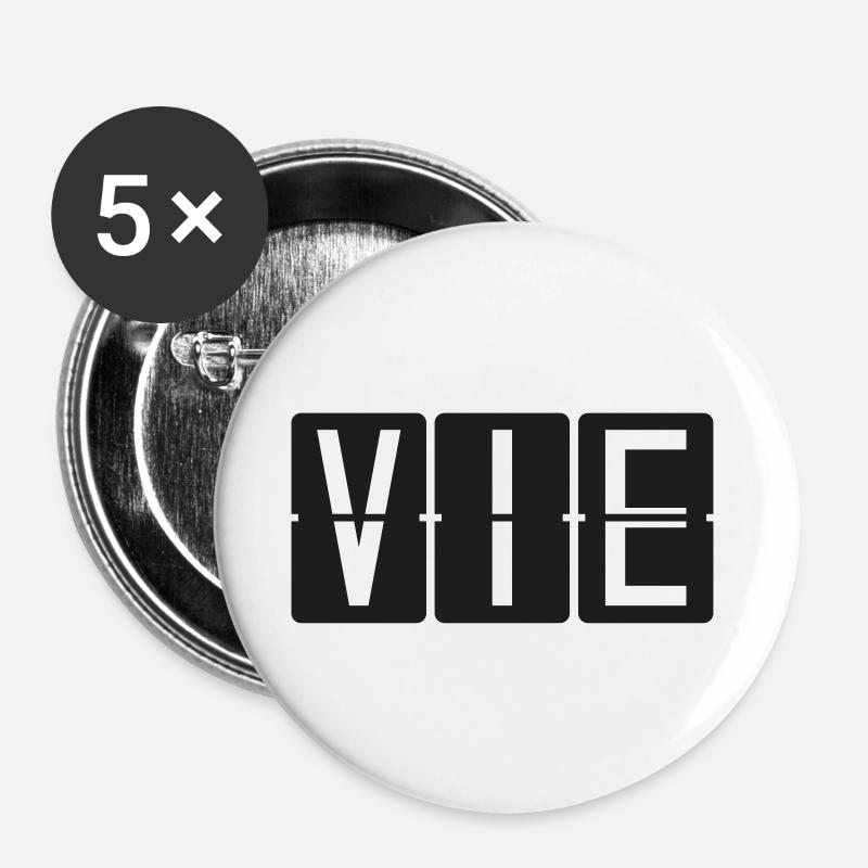 Vienna - Buttons large 2.2''/56 mm (5-pack) - white