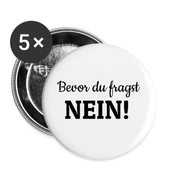 Bevor du fragst - Buttons groß 56 mm (5er Pack) - Weiß - Vorne
