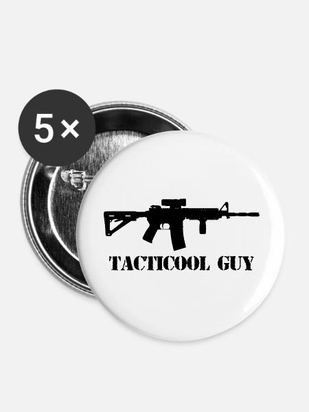 tacticool guy ar15 - Buttons groß 56 mm (5er Pack) - Weiß