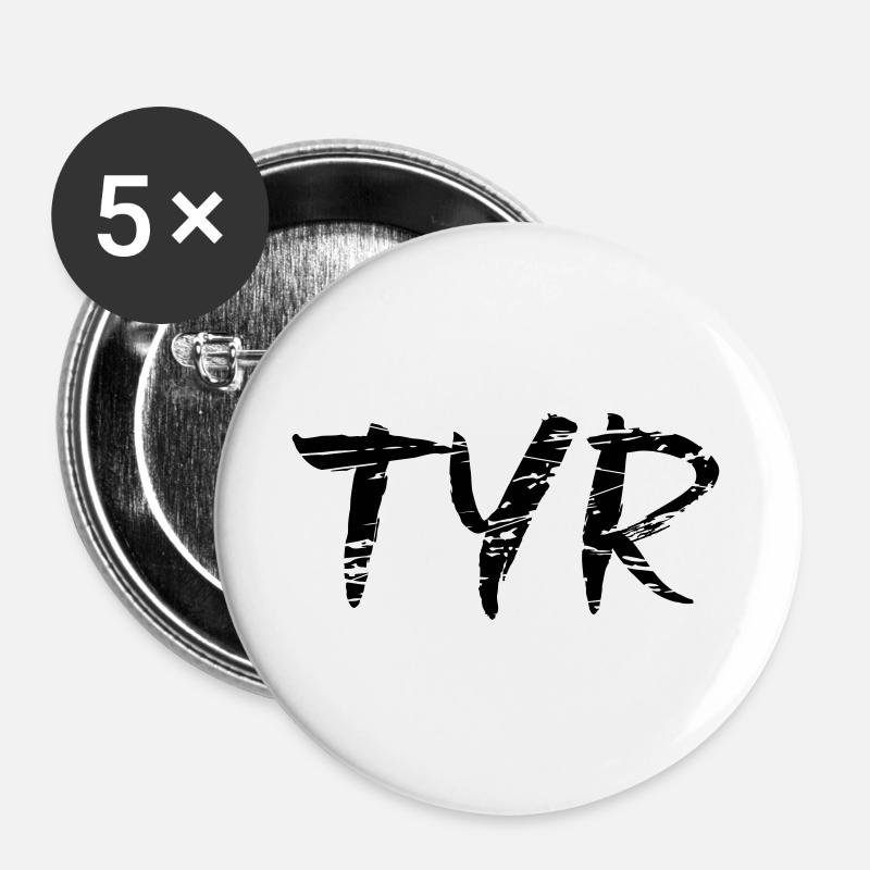Tyr - Buttons groß 56 mm (5er Pack) - Weiß