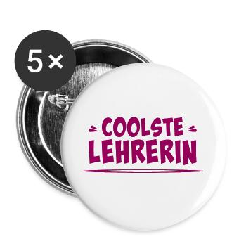 coolste lehrerin - Buttons groß 56 mm (5er Pack) - Weiß - Vorne