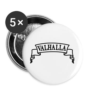 Valhalla in the banner - Buttons large 2.2''/56 mm (5-pack) - white - Front