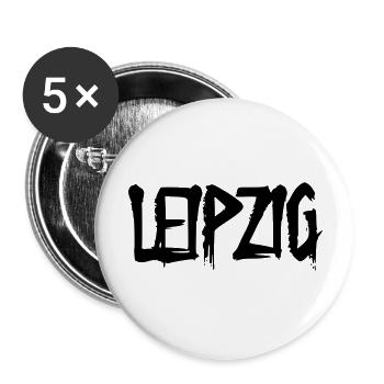 Leipzig - Buttons groß 56 mm (5er Pack) - Weiß - Vorne