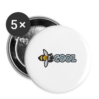 BEE COOL (horizontal) - Buttons groß 56 mm (5er Pack) - Weiß - Vorne