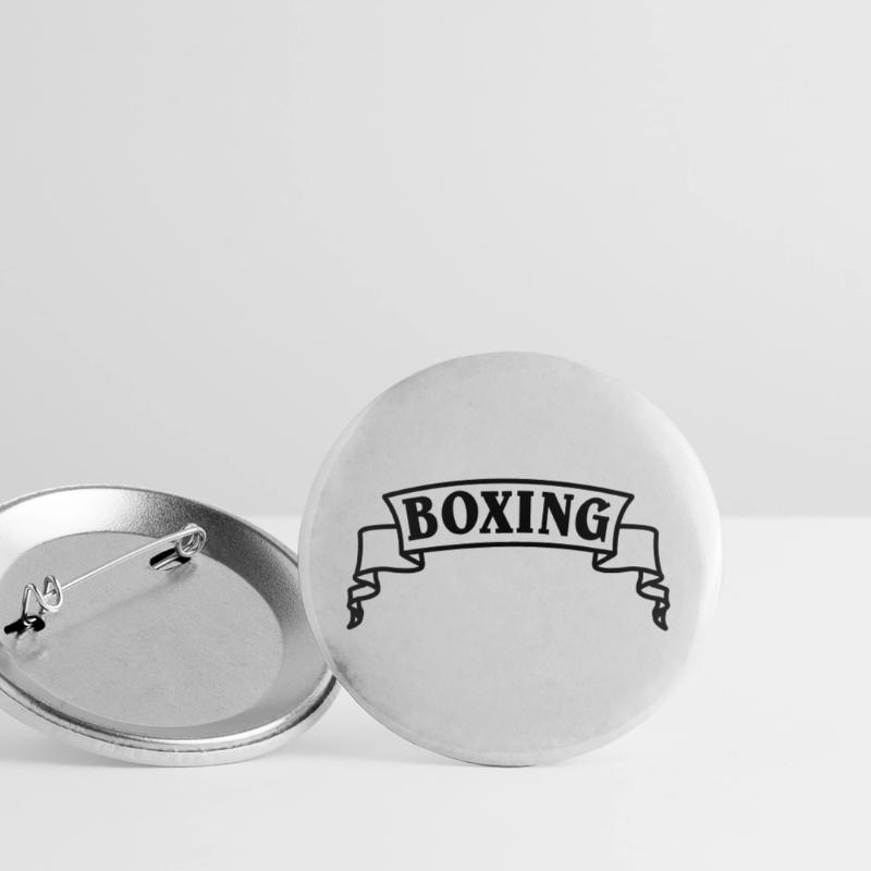 Boxen Boxtext in Wimpel oder Banner Buttons groß 56 mm (5er Pack)